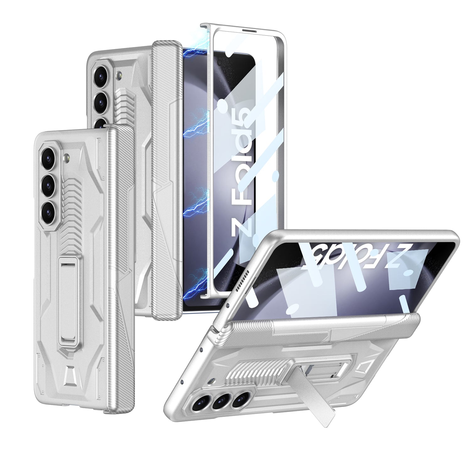 GKK Armor PC-telefoncover til Samsung Galaxy Z Fold5 5G Kickstand-telefonskal med hærdet glasskærmfilm GKK Armor PC-telefoncover til Samsung Galaxy Z Fold5 5G Kickstand-telefonskal med hærdet glasskærmfilm